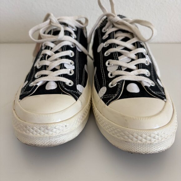 CONVERSE x CDG Size M9 / W11 Chuck 70 Polka Dot Sneakers Black - Picture 3 of 11